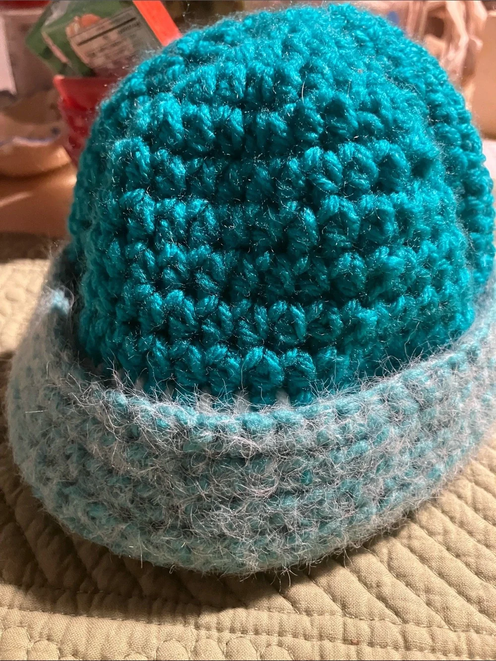 Handmade hat for child or teen wool/ acrylic blend